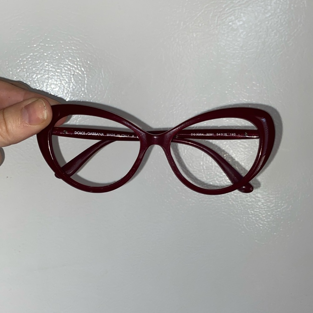 Used maroon Dolce & Gabbana opthalmic glasses/sunglasses